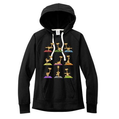 Giraffe Yoga Funny Giraffes In Yoga Poses Sports Ee Women's Fleece Hoodie