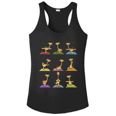 Giraffe Yoga Funny Giraffes In Yoga Poses Sports Ee Ladies PosiCharge Competitor Racerback Tank