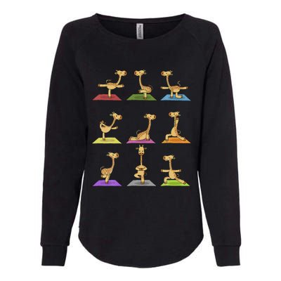 Giraffe Yoga Funny Giraffes In Yoga Poses Sports Ee Womens California Wash Sweatshirt