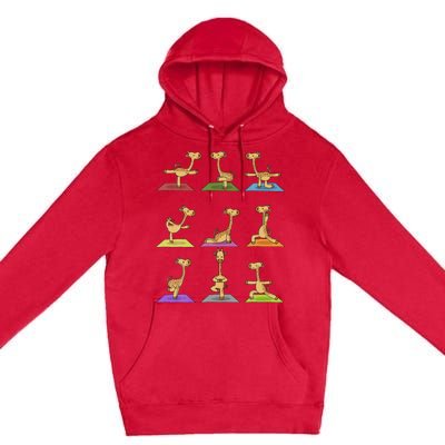 Giraffe Yoga Funny Giraffes In Yoga Poses Sports Ee Premium Pullover Hoodie