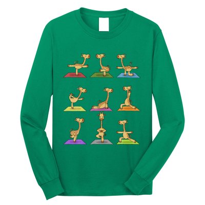 Giraffe Yoga Funny Giraffes In Yoga Poses Sports Ee Long Sleeve Shirt