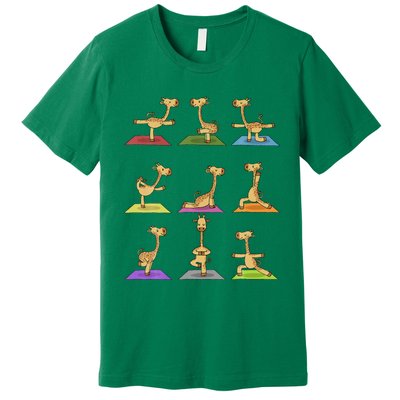 Giraffe Yoga Funny Giraffes In Yoga Poses Sports Ee Premium T-Shirt