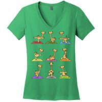 Giraffe Yoga Funny Giraffes In Yoga Poses Sports Ee Women's V-Neck T-Shirt