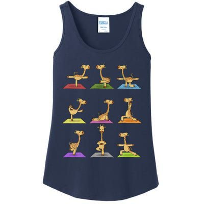 Giraffe Yoga Funny Giraffes In Yoga Poses Sports Ee Ladies Essential Tank