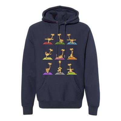 Giraffe Yoga Funny Giraffes In Yoga Poses Sports Ee Premium Hoodie