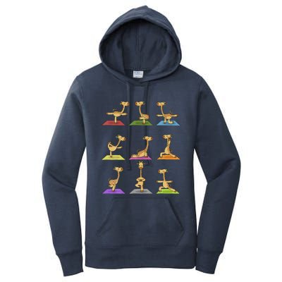 Giraffe Yoga Funny Giraffes In Yoga Poses Sports Ee Women's Pullover Hoodie