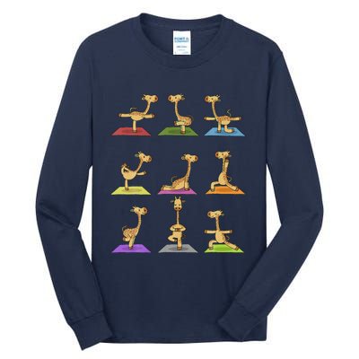 Giraffe Yoga Funny Giraffes In Yoga Poses Sports Ee Tall Long Sleeve T-Shirt