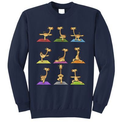 Giraffe Yoga Funny Giraffes In Yoga Poses Sports Ee Tall Sweatshirt