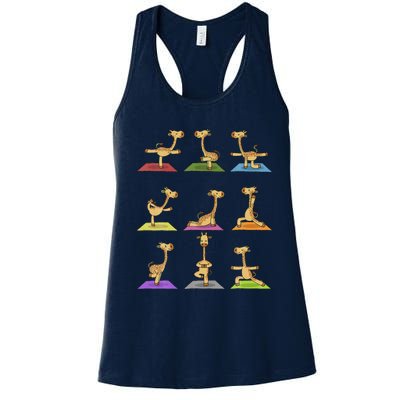 Giraffe Yoga Funny Giraffes In Yoga Poses Sports Ee Women's Racerback Tank