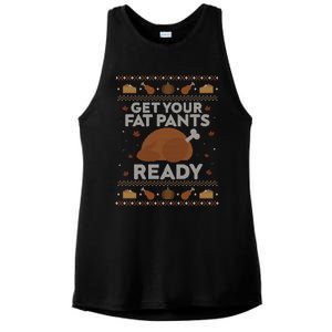 Get Your Fat Pants Ready Funny Ugly Thanksgiving Funny Gift Ladies PosiCharge Tri-Blend Wicking Tank