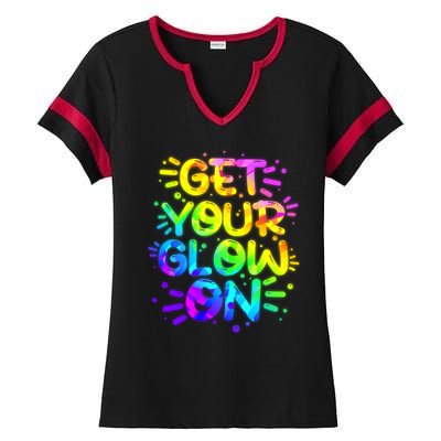 Get Your Glow On Ladies Halftime Notch Neck Tee