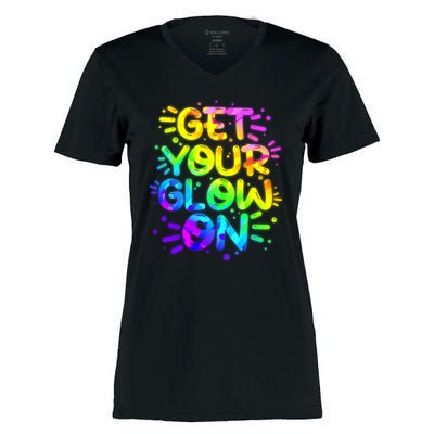 Get Your Glow On Women's Momentum V-Neck T-Shirt