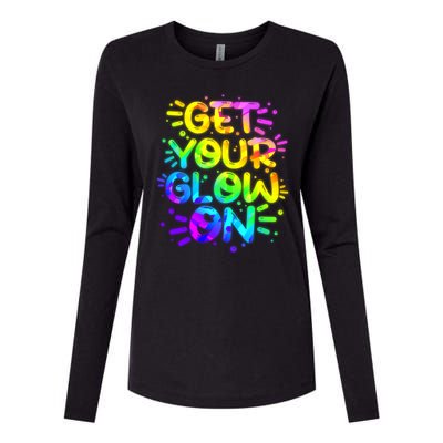 Get Your Glow On Womens Cotton Relaxed Long Sleeve T-Shirt