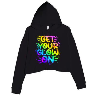 Get Your Glow On Crop Fleece Hoodie