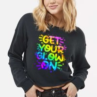Get Your Glow On Cropped Pullover Crew