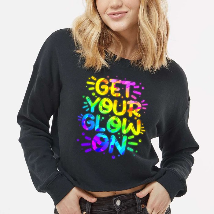 Get Your Glow On Cropped Pullover Crew