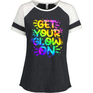 Get Your Glow On Enza Ladies Jersey Colorblock Tee