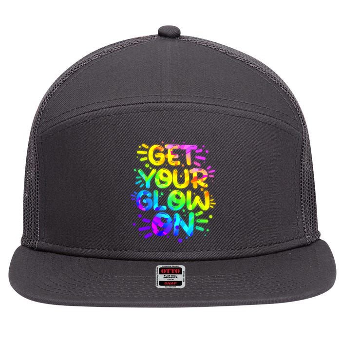 Get Your Glow On 7 Panel Mesh Trucker Snapback Hat