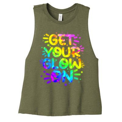 Get Your Glow On Women's Racerback Cropped Tank