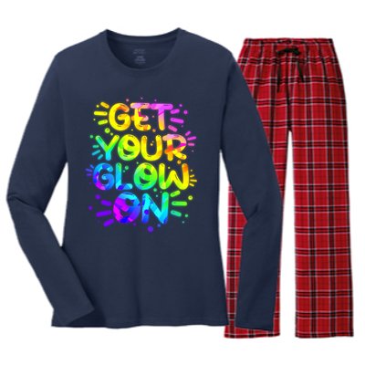 Get Your Glow On Women's Long Sleeve Flannel Pajama Set 