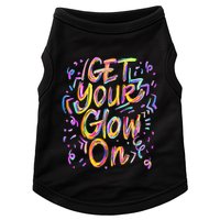 Get Your Glow On Retro Colorful Quote Group Team Tie Dye Doggie Tank