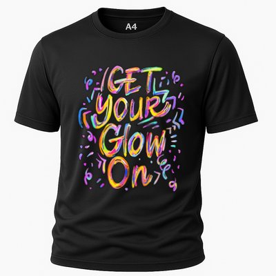 Get Your Glow On Retro Colorful Quote Group Team Tie Dye Performance Shirt