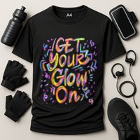 Get Your Glow On Retro Colorful Quote Group Team Tie Dye Performance Shirt