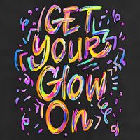 Get Your Glow On Retro Colorful Quote Group Team Tie Dye Hat