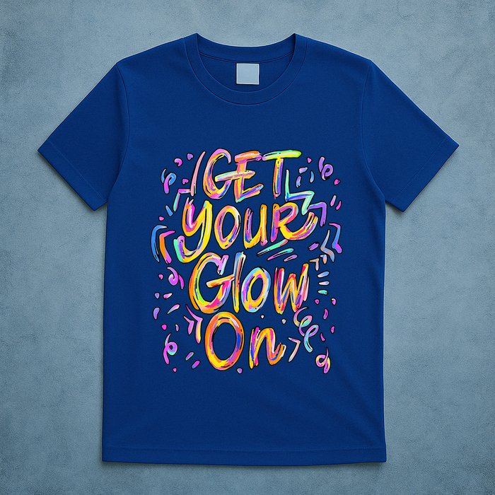 Get Your Glow On Retro Colorful Quote Group Team Tie Dye T-Shirt
