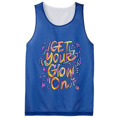 Get Your Glow On Retro Colorful Quote Group Team Tie Dye Mesh Reversible Basketball Jersey Tank