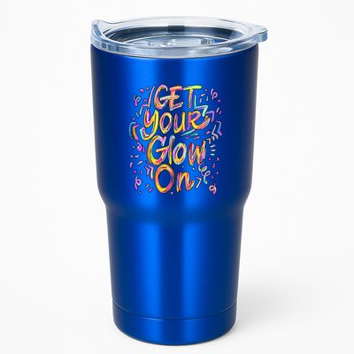 Get Your Glow On Retro Colorful Quote Group Team Tie Dye Tumbler