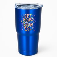 Get Your Glow On Retro Colorful Quote Group Team Tie Dye Tumbler