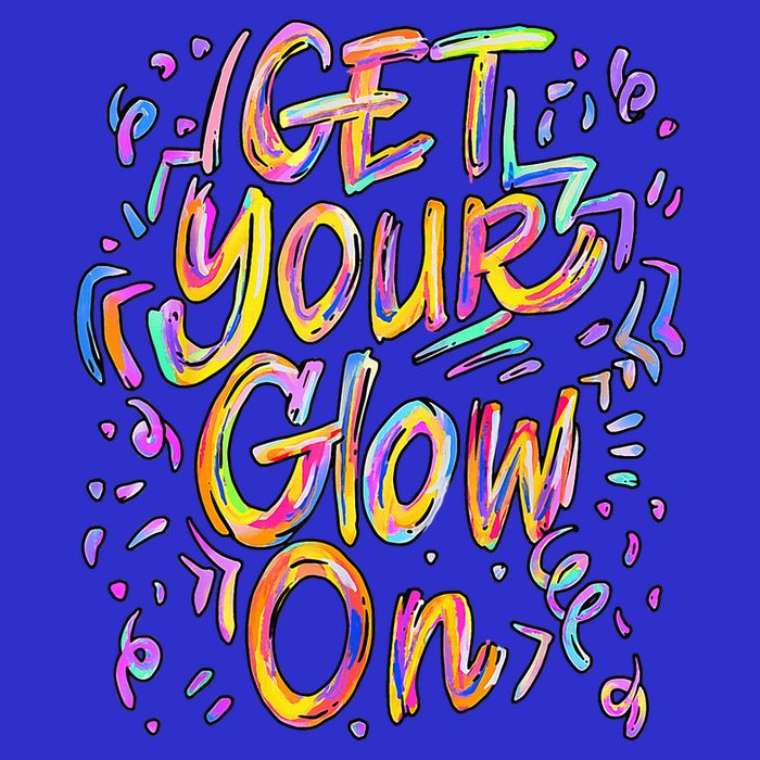 Get Your Glow On Retro Colorful Quote Group Team Tie Dye Magnet