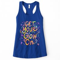 Get Your Glow On Retro Colorful Quote Group Team Tie Dye Womens Tank Top