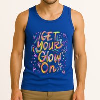 Get Your Glow On Retro Colorful Quote Group Team Tie Dye Tank Top