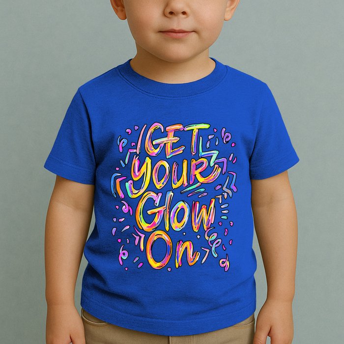 Get Your Glow On Retro Colorful Quote Group Team Tie Dye Toddler T-Shirt