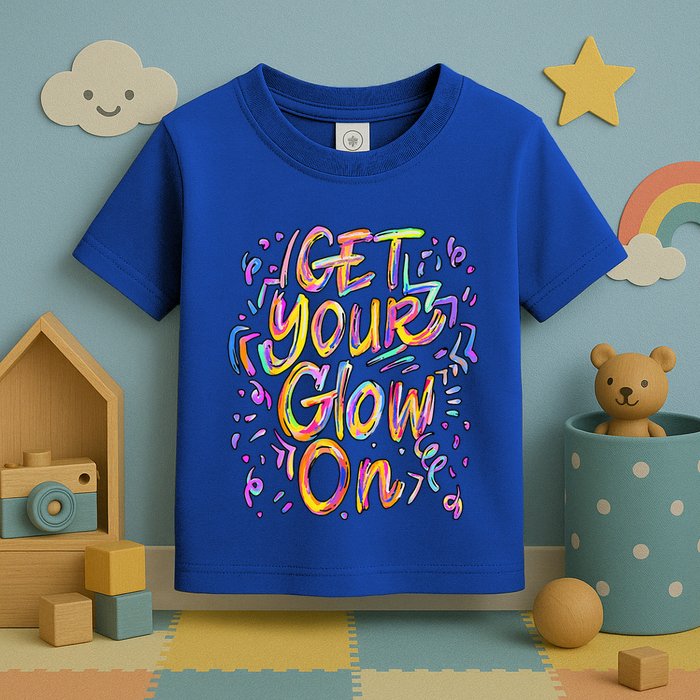 Get Your Glow On Retro Colorful Quote Group Team Tie Dye Toddler T-Shirt