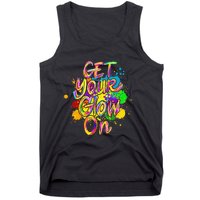 Get Your Glow On Glow Party 80s Retro Neon Let's Glow Crazy Tank Top