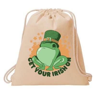 Get Your Irish On St Patricks Day Frog Drawstring Bag