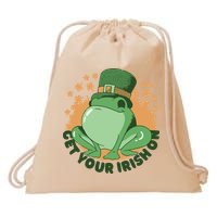 Get Your Irish On St Patricks Day Frog Drawstring Bag