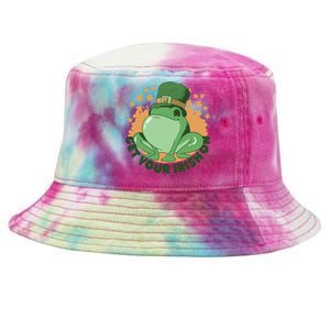 Get Your Irish On St Patricks Day Frog Tie-Dyed Bucket Hat