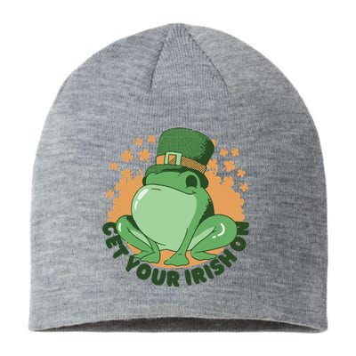 Get Your Irish On St Patricks Day Frog Sustainable Beanie