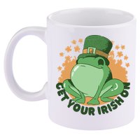 Get Your Irish On St Patricks Day Frog 11oz C Handle Ceramic Mug