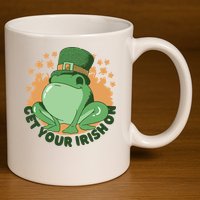 Get Your Irish On St Patricks Day Frog 11oz C Handle Ceramic Mug