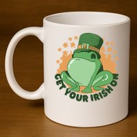 Get Your Irish On St Patricks Day Frog 11oz C Handle Ceramic Mug