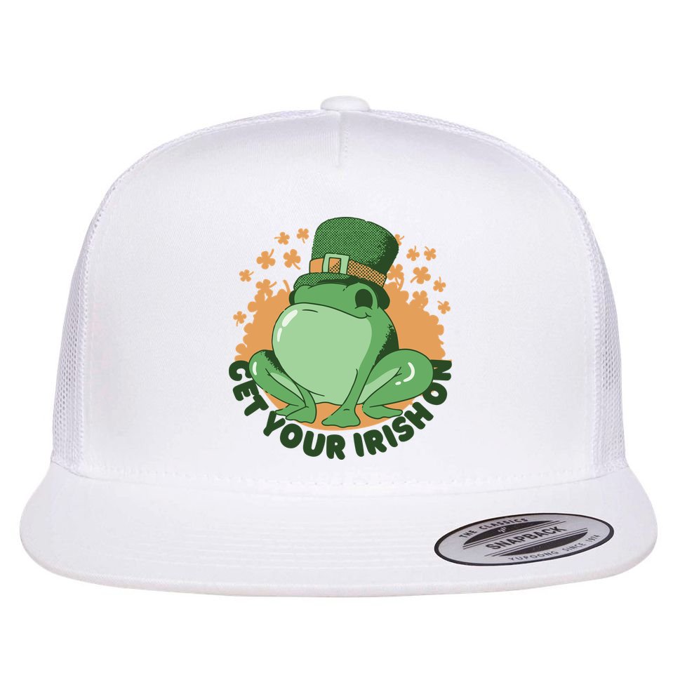 Get Your Irish On St Patricks Day Frog Flat Bill Trucker Hat