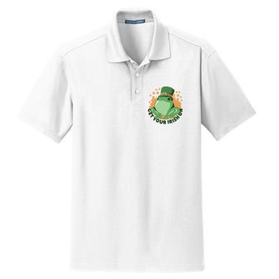 Get Your Irish On St Patricks Day Frog Dry Zone Grid Polo
