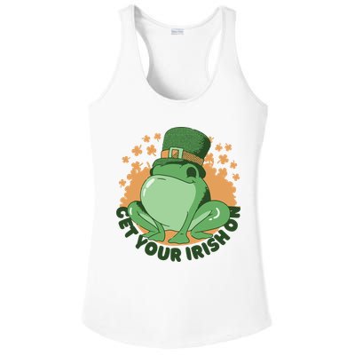 Get Your Irish On St Patricks Day Frog Ladies PosiCharge Competitor Racerback Tank
