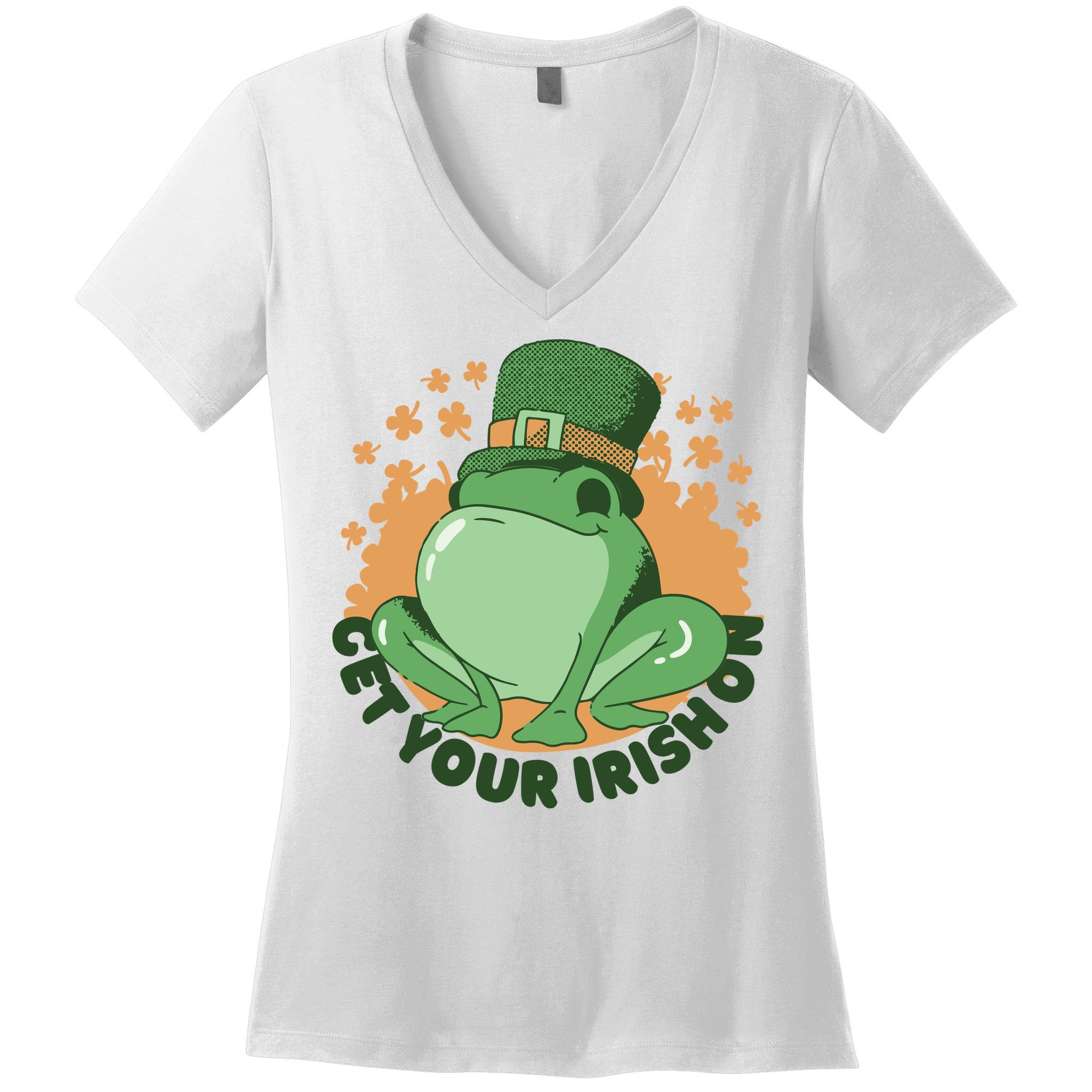 Get Your Irish On St Patricks Day Frog Women's V-Neck T-Shirt