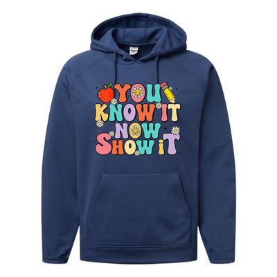 Groovy You Know It Now Show It Test Day Testing Day 2024 Performance Fleece Hoodie